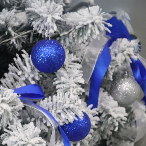Christmas Balls Blue 6cm Shatterproof Electroplated 24 Pcs 2