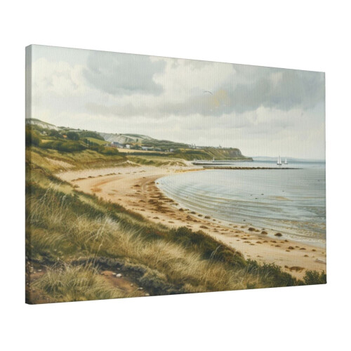Lærredstryk med rolig vildblomstrende eng 40x60cm