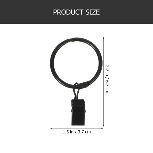 50pcs Black Stainless Steel Curtain Clips 1