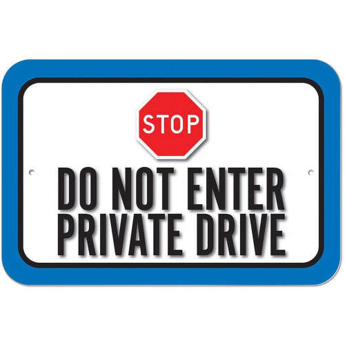 Semn Stop, acces interzis, aluminiu, 9" x 6"