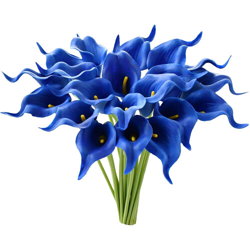 Artificial Calla Lilies Royal Blue 20 pcs