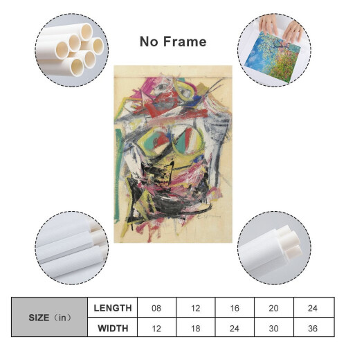 Willem de Kooning Canvaskonsttryck – surrealistisk affisch, 1