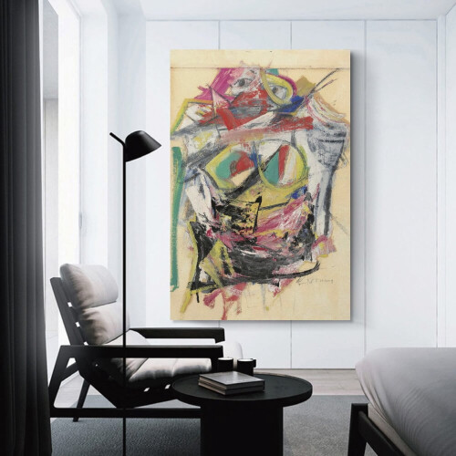Willem de Kooning Canvaskonsttryck – surrealistisk affisch, 2