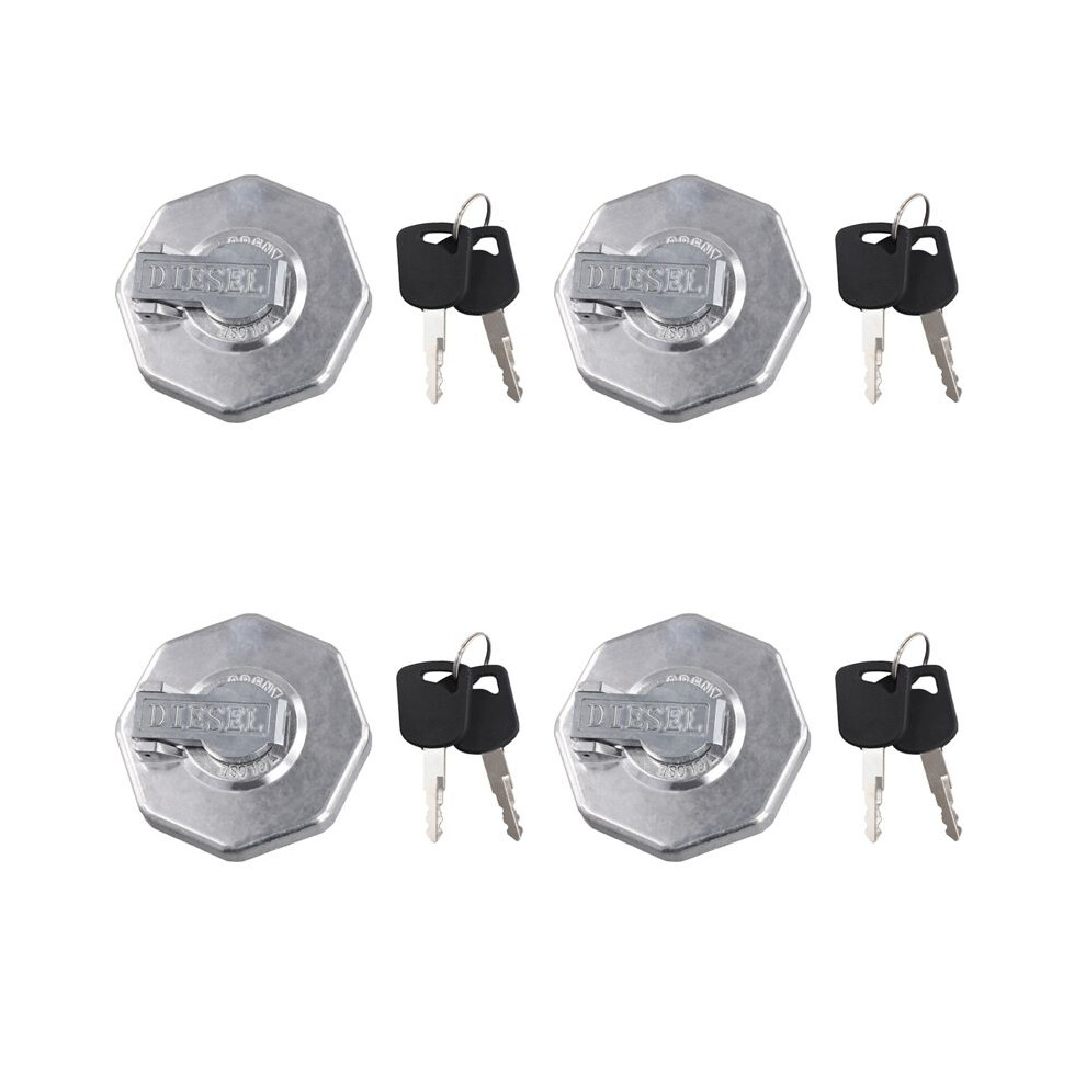 4X Car Fuel Cap With Key For Elf Npr Nqr 4Hk1 8-98146010-0 8-98088982-0 Silver 6031808976635