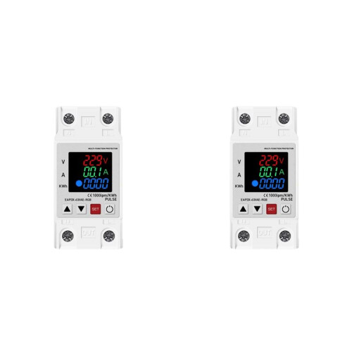 2X Din Rail Dual Display Adjustable over Voltage Current and Under Voltage Protective Device
