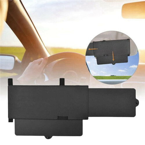 2X Car Sun Visor Extender Sunshade Extension Board Shield Blocker Front Side Window Shade Anti Glare Sun Visor Extender 2