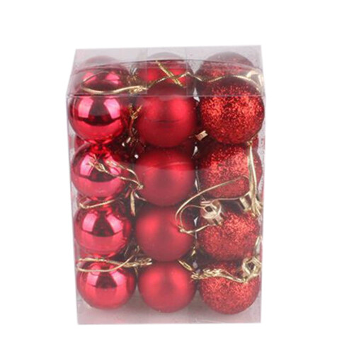 3cm Black Christmas Tree Bauble Ornaments (24 pcs) 2