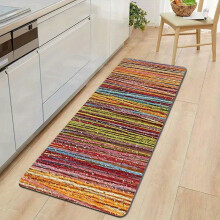 (40cmX120cm(15.7inX47.25in)) 1pc Colorful Striped Kitchen Floor Mat - Thick 1.1cm Non-Slip, Wear-Resistant, Machine Washable Flannel Mat