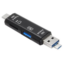 Multifunction USB 3.0 Type C USB Micro-USB TF Memory Card Reader for Android Computer Dock OTG Type C Adapter Black