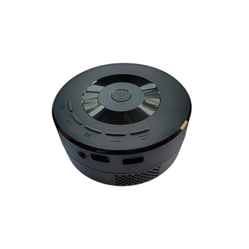 Round Projector Wired Screen Mirroring Supports Screen Mirroring for Android IOS USB Flash Drives 1080P MP4 Format
