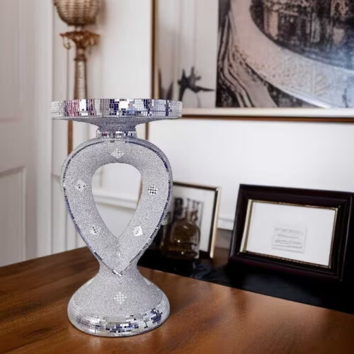 Silver Pears Side Table 60x30cm Crushed Diamond 1