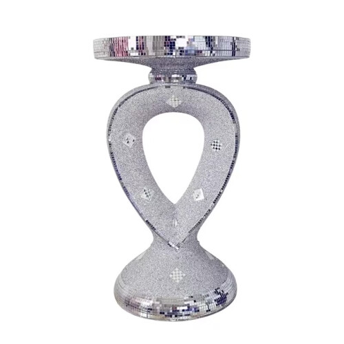Silver Pears Side Table 60x30cm Crushed Diamond 2