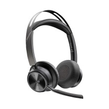 Fone de ouvido Bluetooth - POLY - Voyager Focus 2-M - Redução de ruído híbrida - Base de carregamento - Alcance 50 m