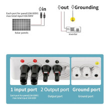 Solar Photovoltaic PV Combiner Box with Ground Wire Protection 2 in 1 Out DC600V Fuse MCB SPD Waterproof Box IP65