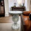 White Silver Mirrored Table 60cm Crushed Diamond 2