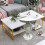 White Silver Mirrored Table 60cm Crushed Diamond 4