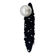 Elegant Waved Pattern Hair Clip With Pearls Detail For A-Black