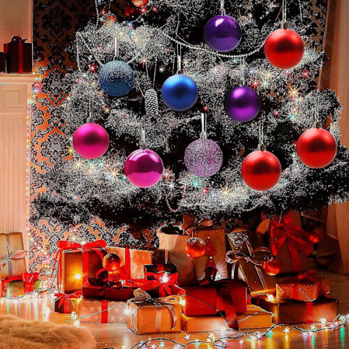 24 pcs Christmas Baubles, Electroplated Plastic, 3 cm Orange 2