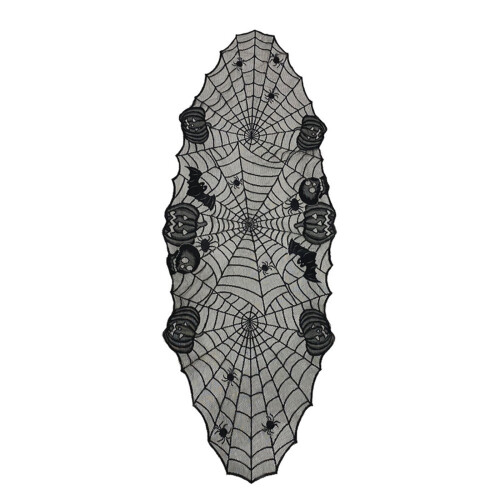 Black Lace Pumpkin Halloween Table Runner 70.8x24.4 in 1