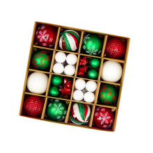 Christmas Ball Ornaments Red Green White 44 pcs 3-6 cm