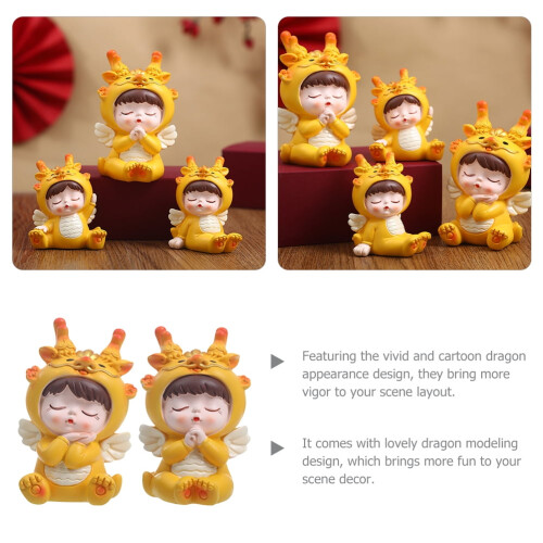 Dekoration av drakefigur i harts – 2-pack 2