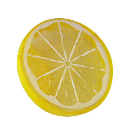 Kunstig sitrondekorasjon i plast, gul 4,7 cm