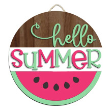 Summer Popsicle Door Hanger – Round Wooden Hello Sign, 30