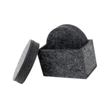 Felt Coasters Dark Grey Round 4-Pack Heat Insulating Mat