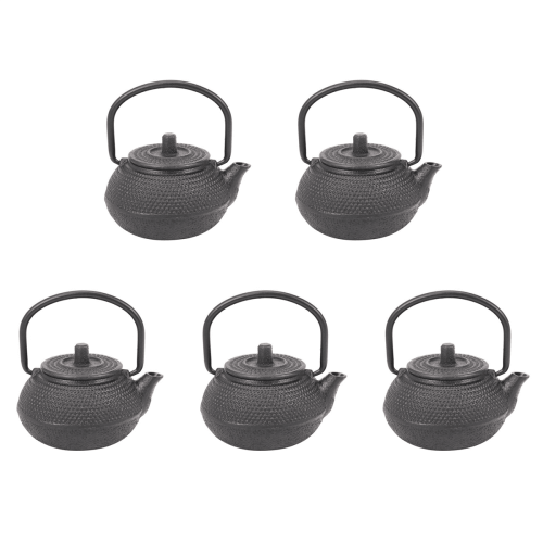 5x50ml gietijzeren mini-theepot met filter