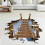3D Sky & Cloud Wood Bridge Floor Sticker 80x100cm 3