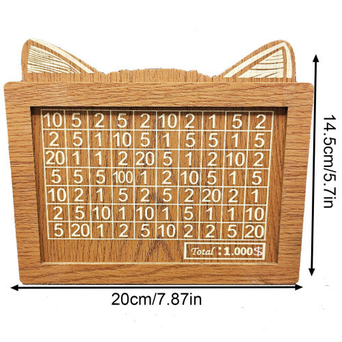 Houten spaarpot met ingebouwde teller 1