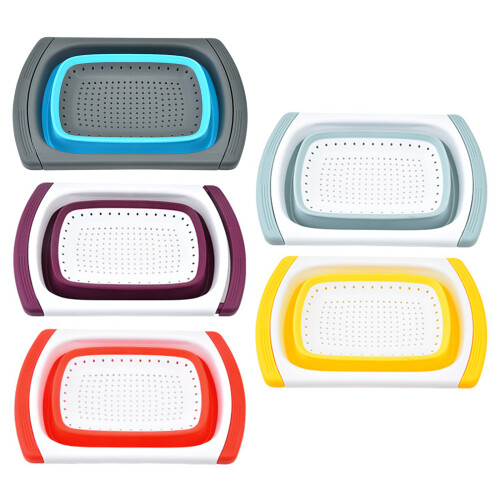 Washing Drain Basket Dish Drainer Extendable-yellowish white 1