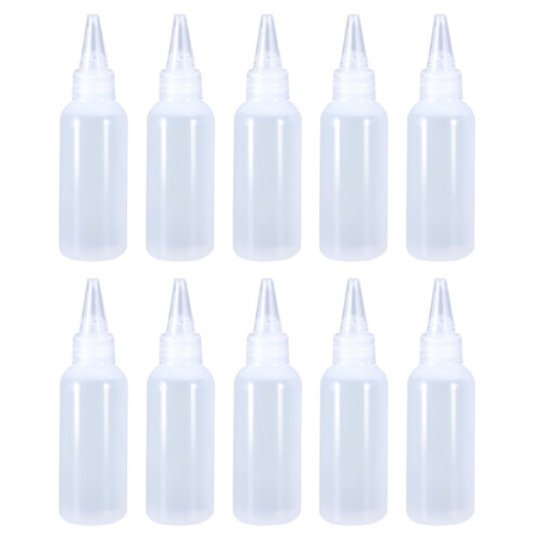 10 flaconi in plastica da 30 ml con tappo a vite