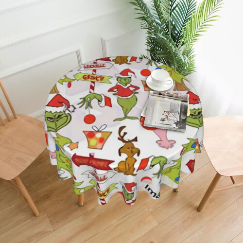 Polyester Round Tablecloth 60 in – Water-Resistant &