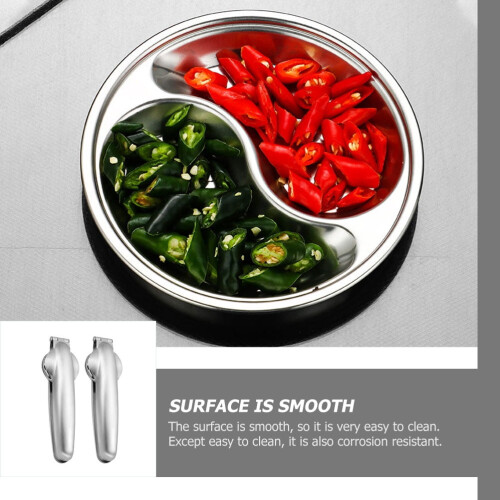 Piatto per condimenti multi-scomparto in acciaio inox 10,5 cm 2