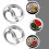 Piatto per condimenti multi-scomparto in acciaio inox 10,5 cm 5