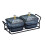 Divided Serving Platter with Lids Black 2 Bowls 2