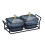 Divided Serving Platter with Lids Black 2 Bowls 3