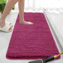 (Red, S-50*120CM) Fluffy Plush Super Absorbent Bath Mat. Non-Slip Indoor Floor Mat, Ultra-Soft And
