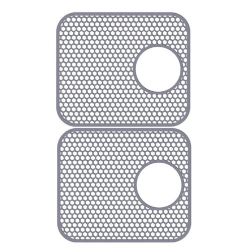 Covoraș de chiuvetă din silicon cu scurgere spate, pachet de 2
