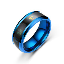 Unisex-Ring aus Titanstahl, polierte Oberfläche, kratzfest, glatt, leicht, komfortable Passform, langlebiges Design mit Temperaturfühler
