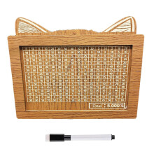 Houten spaarpot met ingebouwde teller