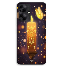 Smartphone hoes - MANIACASE - Xiaomi Redmi 13C 5G - Design Betovering (Disney) - Magische kaars - Zwart