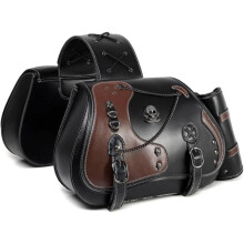 Neuestes Motorrad-Satteltaschenmodell 2025, 30 l wasserdichte Leder-Seitensatteltaschen mit Becherhalter