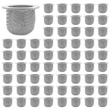 200Pcs Cocktail Smoker Filter Accessories, Double Screen Filter, Washable Stainless Steel Mesh Screen Filter Bowl