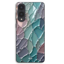 Capa - MANIACASE - Samsung Galaxy S25 Edge - Textura escamas - Efeito vidro colorido - Preto