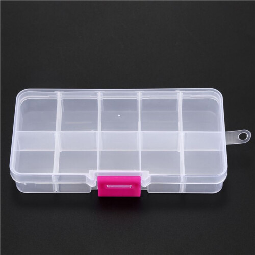 12pcs 10 Grid Electronic Component Parts Kits Plastic Storage Box Case 2