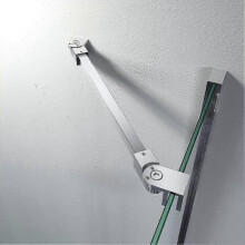 40 cm Edelstahl-Duschtür ohne Rahmen, feste Seitenwand, Wand-zu-Glas-Halterung, kompatibel mit 6 mm, 8 mm und 10 mm dickem Glas, A175-Supe