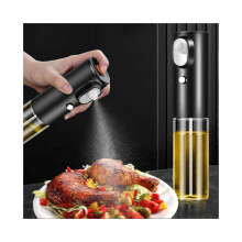 Elektrischer Ölzerstäuber, 200 ml, mit 2 Sprühmodi – hitzebeständige Glasflasche zum Ölausgießen zum Kochen und Servieren
