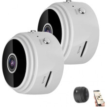 2x mit drahtloser Außenkamera, Vogelhaus mit 720p-Kamera, Nachtsicht-WLAN-Kamera, weiß